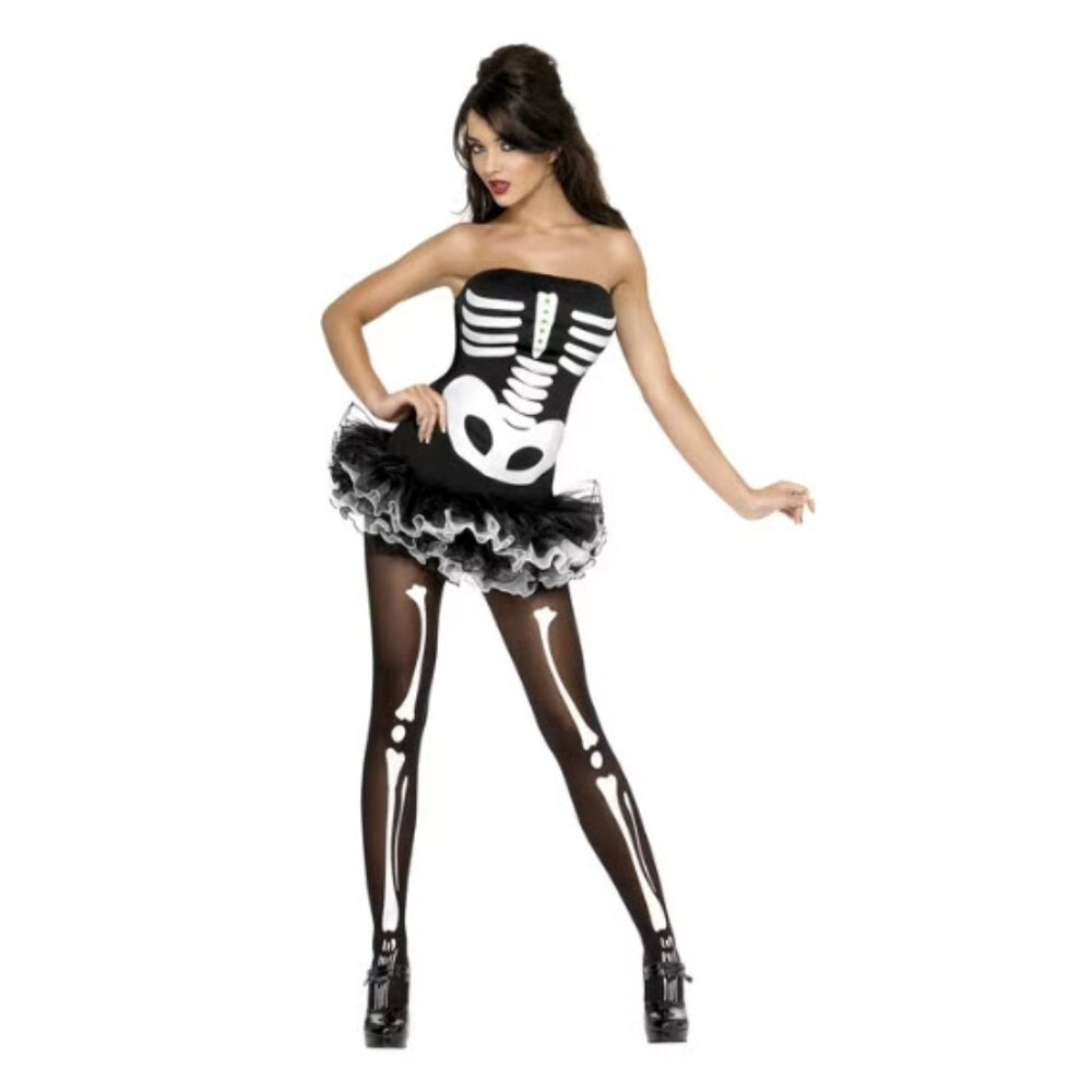 Fever Sexy Skeleton Tutu Dress Costume NWT Size Small